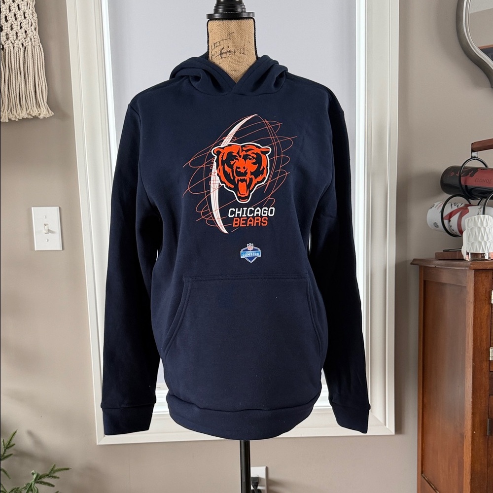 NFL Chicago Bears Navy Blue Hoodie Pockets Unisex Size Extra Large XL
